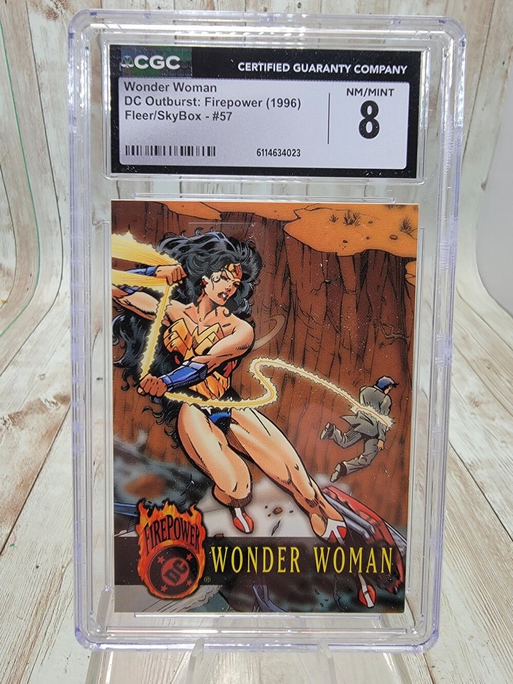 Wonder Woman 2014 Cryptozoic Outburst Firepower DC Comics Card #57 CGC 8